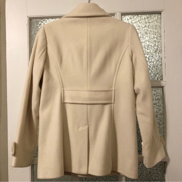 Lands’ End Wool Blend Cream Peacoat - Picture 5 of 7